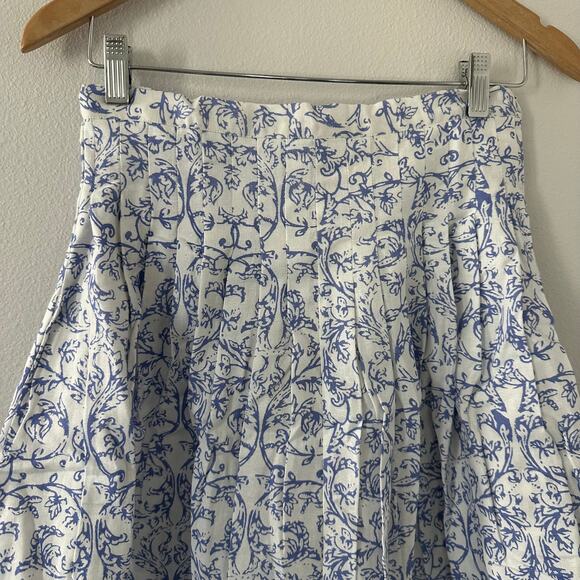 Thierry Colson France Skirt Blue Toile Pleated New Size Small - Picture 3 of 6